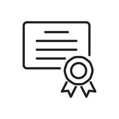 Certificate thin line icons. Editable stroke and Perfect pixel on transparent background