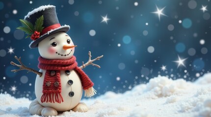Obraz premium Snowman, Snowmen Postcard Image
