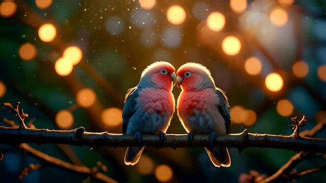 love birds symbolize loyalty,seamless looping 4k video background