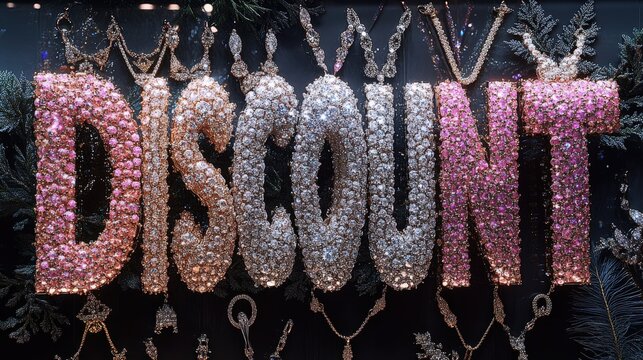 Luxurious display of discount in sparkling diamond jewelry at an upscale store