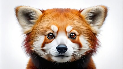 Obraz premium Cute red panda face, a charming zoo animal, exquisitely captured in this isolated wildlife portrait.