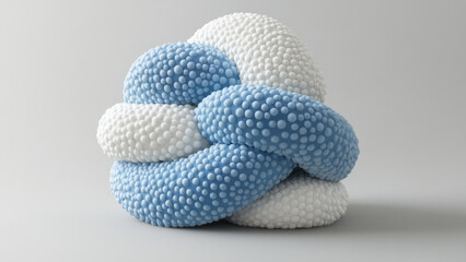 Creative Sculpture of Abstract Shapes Covered in Air Bubbles