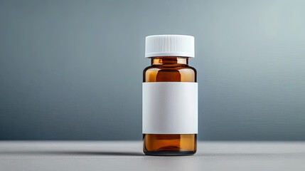 Medicine Bottle with White Label and Childproof Cap for Prescription Medication and Health Needs