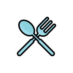 spoon and fork icon vector design template elegant style