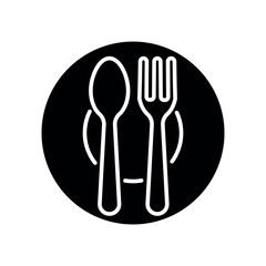spoon and fork icon vector design template elegant style