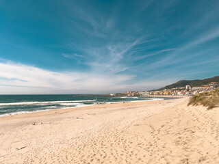 Duna do Caldeirao Beach with Vila Praia de Ancora in background. Viana do Castelo district, north of Portugal