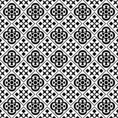 Ceramic vintage pattern in black and white geometrics