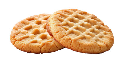 Delicious peanut butter cookies with classic crisscross pattern, perfect for snacking