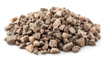 A pile of brown and tan rock candy pieces. Ideal for food, candy, or mineral photography projects.