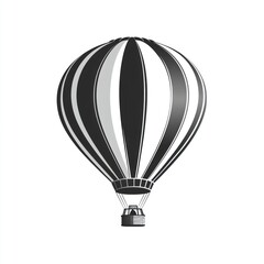 Fototapeta premium Black and white striped hot air balloon illustration.