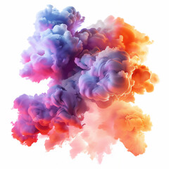 Obraz premium colorful smoke flash on white background version 3
