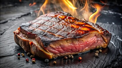 burnt edges of a perfectly cooked steak, beef, cooking, cuisine, food, kitchen
