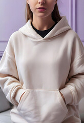 Mockup Woman In Hoodie