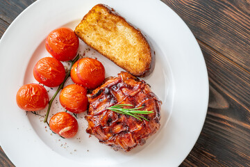 Bacon wrapped camembert