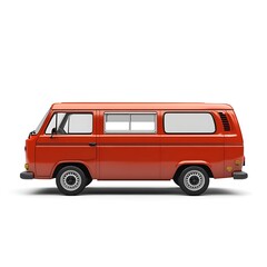 Car Van Transportation Isolated on White Background, High-Quality Image