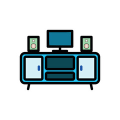 tv table icon vector design template elegant style 