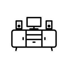 tv table icon vector design template elegant style 