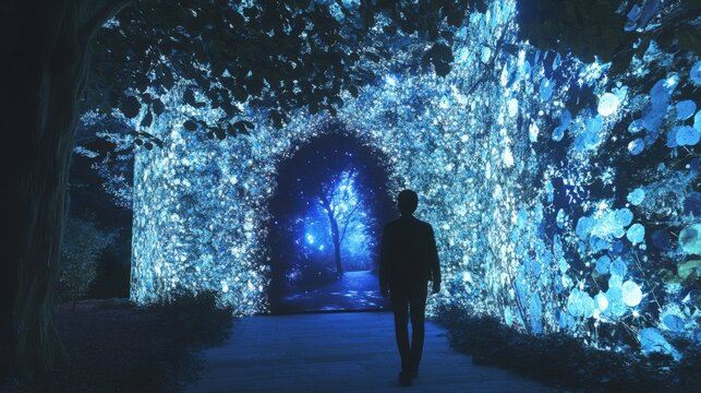 Experience the enchanting vibrant forest that transforms through amazing colorful projections