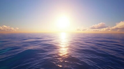 Fototapeta premium Tranquil Ocean Horizon at Sunrise with Colorful Clouds Above