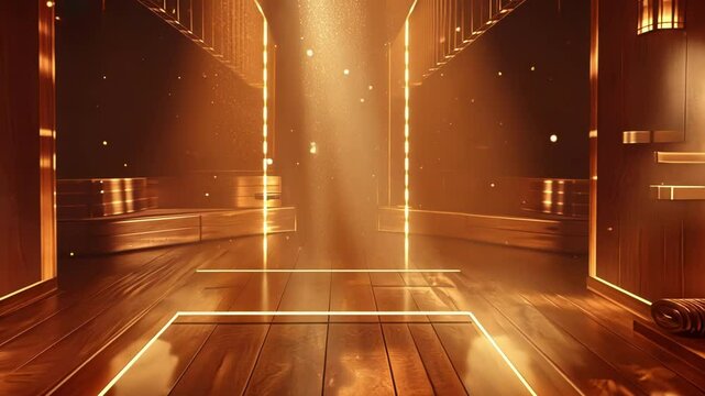 Two energized particles exchanging energy in a vibrant glowing sauna while tiny particles flit around them.