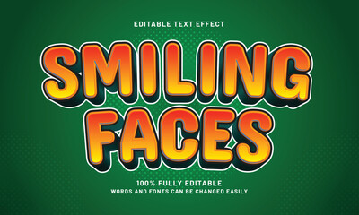 smiling faces editable text effects with a cute and kids theme