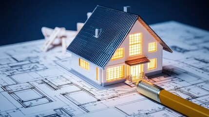 Blueprints of a Modern House in a Housing Project