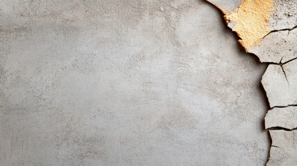 Close-up of cracked, peeling plaster on weathered wall