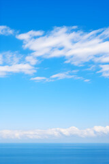 Boundless Azure: An Expanse of Clear Blue Sky Merging with the Horizon