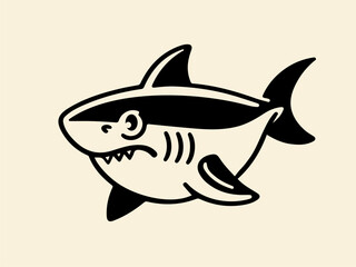 Shark Simple Abstract Black and White