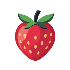 Obraz premium strawberry icon simple background