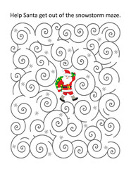 Brave Santa in a blizzard. Help him get out of a maze.
