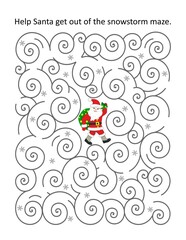 Brave Santa in a blizzard. Help him get out of a maze.
