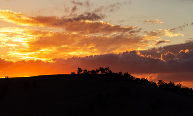 Obraz premium Silhouettes of countryside Western Australia