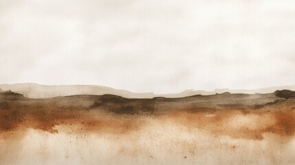 Abstract brown watercolor background. Dry brush and glazing