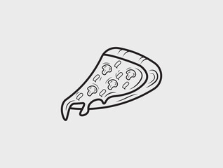Line Art Slice of Pizza