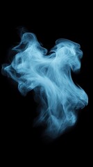 Fototapeta premium Ethereal Blue Flame Swirls on Black Background in Slow Motion for Abstract Design and Creative Projects