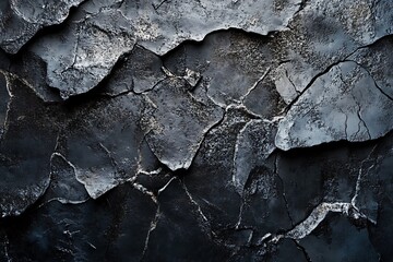 Fototapeta premium Dark Cracked Stone Texture: A Moody Abstract Background