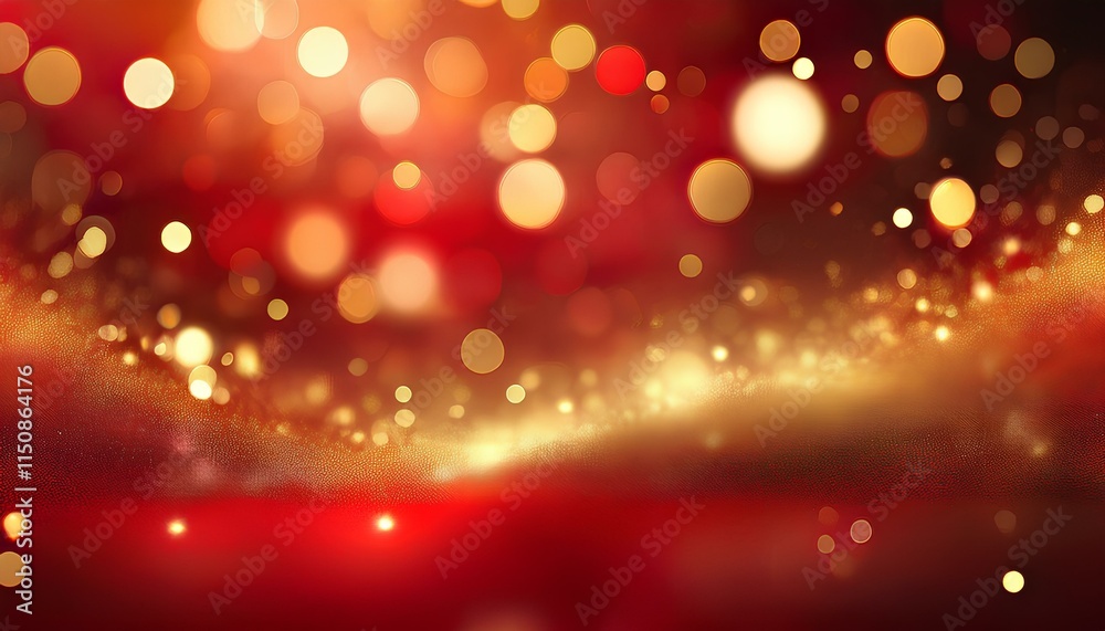 Poster red bokeh background. christmas lights background. red christmas lights. abstract backdrop. red and 