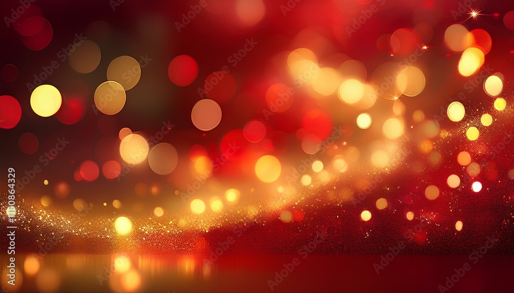 Poster red bokeh background. christmas lights background. red christmas lights. abstract backdrop. red and 