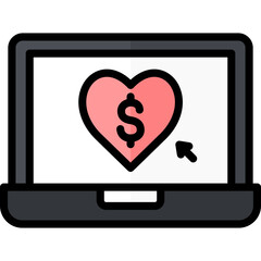 giving icon illustration design with filled outline