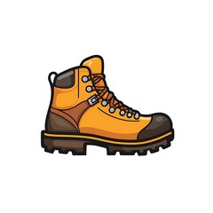 hiking boots icon simple background