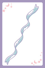 ゆめかわ、ガーリーなリボンのフレーム・デザイン素材。ベクターイラスト素材。