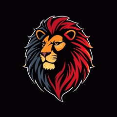Fototapeta premium lion king logo shape design