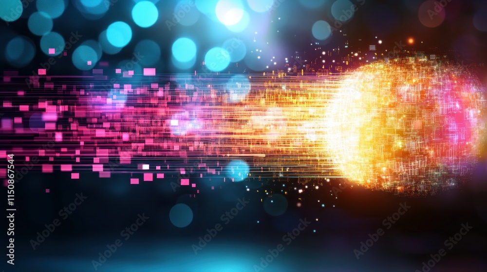 Aufkleber Blur Background of Data Stream Sphere