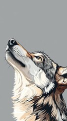 Majestic Wolf Howling at the Sky