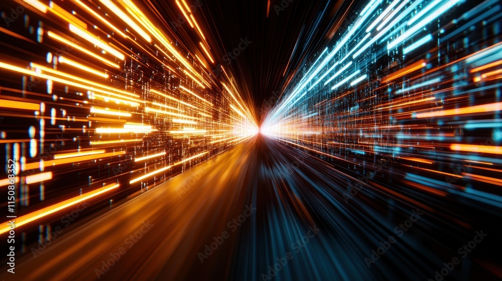 Poster Blur Background of Digital Speed Tunnel 