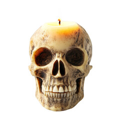 Obraz premium Candlelit skull display isolated