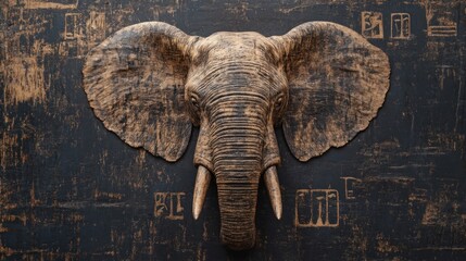 Bronze Elephant Head Wall Art: Majestic African Wildlife Sculpture
