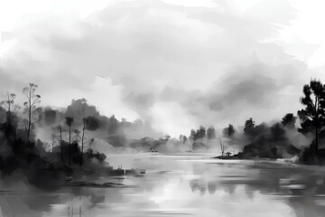 mist over the river