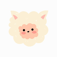head sheep cartoon illustration character. animal forest cartoon